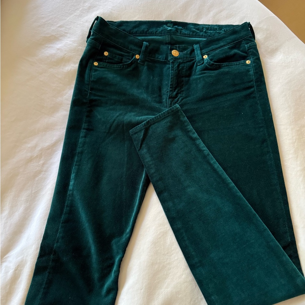 7 for all mankind size 27 green velvet jeans
